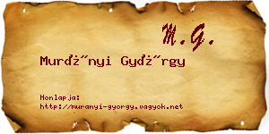 Murányi György névjegykártya